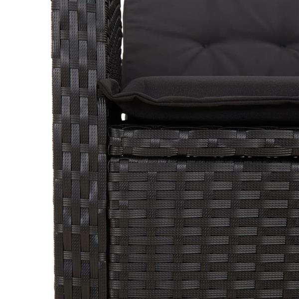 Grote foto vidaxl 4 delige tuinset met kussens poly rattan zwart tuin en terras tuinmeubelen