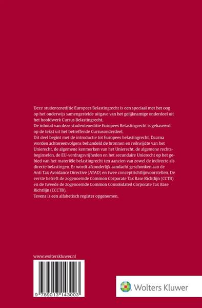 Grote foto cursus belastingrecht europees belastingrecht boeken wetenschap