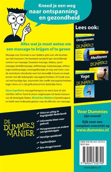 Grote foto massage voor dummies voor dummies boeken gezondheid en voeding