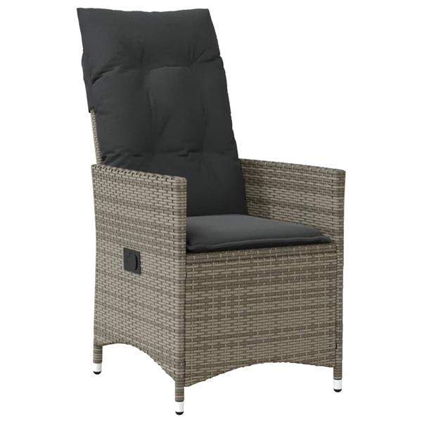 Grote foto vidaxl 3 delige bistroset met kussens poly rattan grijs tuin en terras tuinmeubelen