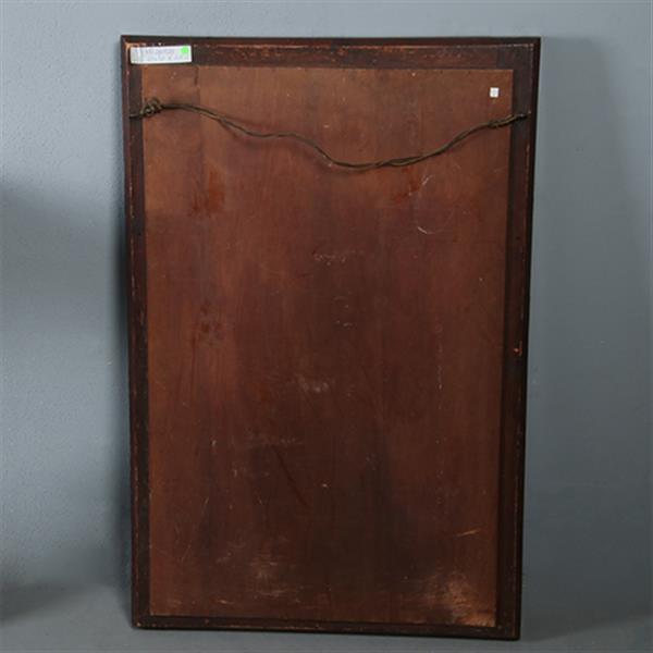 Grote foto strakke biedermeier spiegel met holle bloemmahonie lijst ca 1820 no.290824 1.00 m. hoog antiek en kunst spiegels