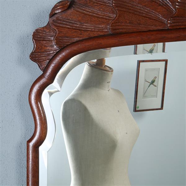 Grote foto grote brede soester spiegel met facet en gestoken kroontje ca 1890 no.290810 0.95 m hoog. antiek en kunst spiegels