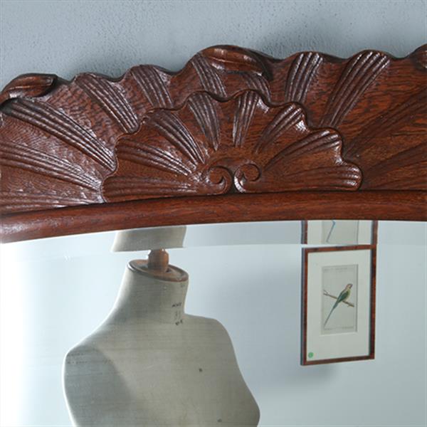 Grote foto grote brede soester spiegel met facet en gestoken kroontje ca 1890 no.290810 0.95 m hoog. antiek en kunst spiegels