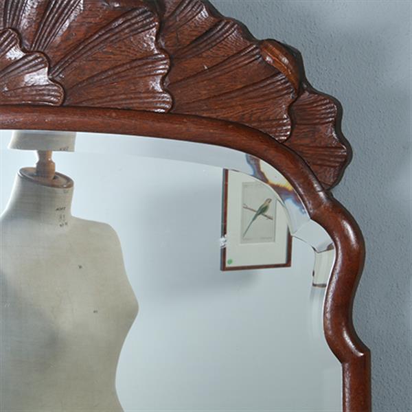 Grote foto grote brede soester spiegel met facet en gestoken kroontje ca 1890 no.290810 0.95 m hoog. antiek en kunst spiegels