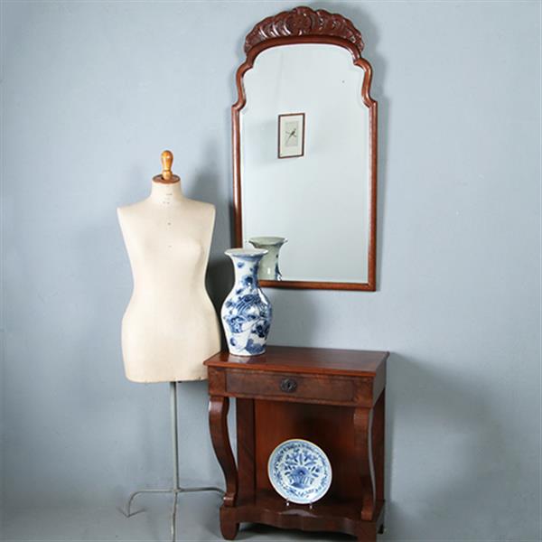 Grote foto grote hoge soester spiegel met facet en gestoken kroontje ca 1890 no.290809 1 11 m hoog. antiek en kunst spiegels