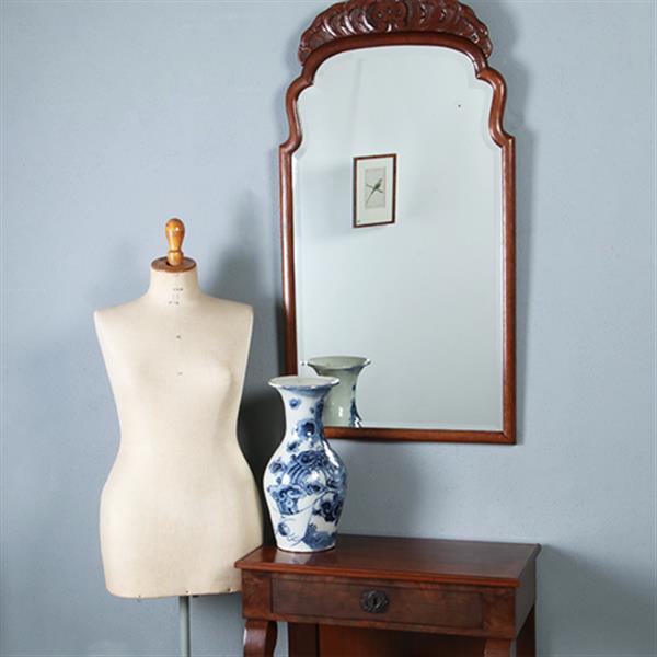 Grote foto grote hoge soester spiegel met facet en gestoken kroontje ca 1890 no.290809 1 11 m hoog. antiek en kunst spiegels