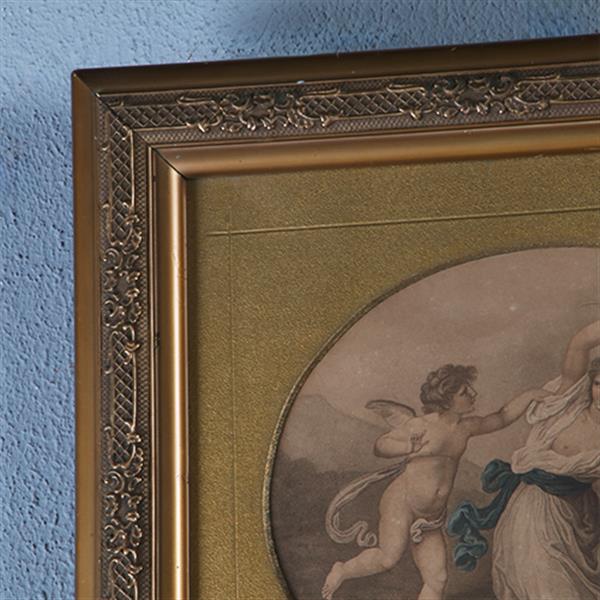 Grote foto smalle hollandse schouwspiegel met romantische prent no.290814 1.12 m. hoog antiek en kunst spiegels