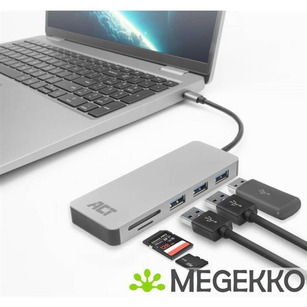 Grote foto act usb c hub met usb a kaartlezer usb c female met pd pass through poort 55w computers en software overige computers en software