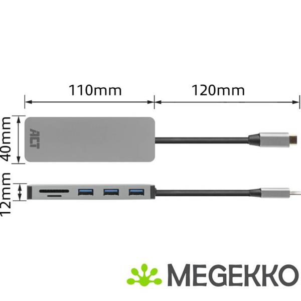 Grote foto act usb c hub met usb a kaartlezer usb c female met pd pass through poort 55w computers en software overige computers en software