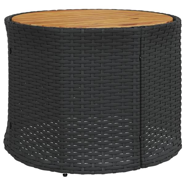 Grote foto vidaxl tuinbank met tafel en kussens halfrond poly rattan zwart tuin en terras tuinmeubelen