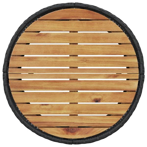 Grote foto vidaxl tuinbank met tafel en kussens halfrond poly rattan zwart tuin en terras tuinmeubelen