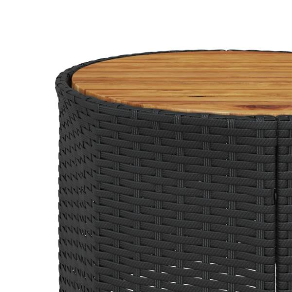 Grote foto vidaxl tuinbank met tafel en kussens halfrond poly rattan zwart tuin en terras tuinmeubelen