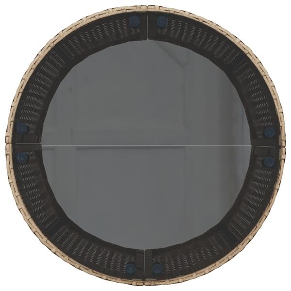Grote foto vidaxl tuinbank met tafel en kussens halfrond poly rattan beige tuin en terras tuinmeubelen