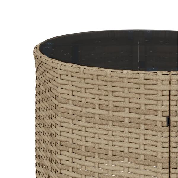 Grote foto vidaxl tuinbank met tafel en kussens halfrond poly rattan beige tuin en terras tuinmeubelen