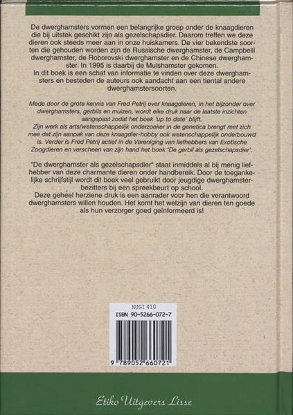 Grote foto de dwerghamster als gezelschapsdier etiko huisdieren boeken overige boeken