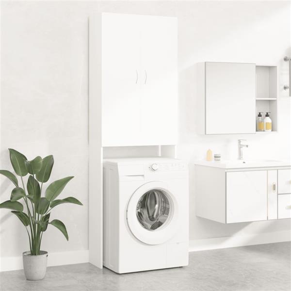 Grote foto vidaxl wasmachinekast 64x25 5x190 cm wit witgoed en apparatuur wasmachines