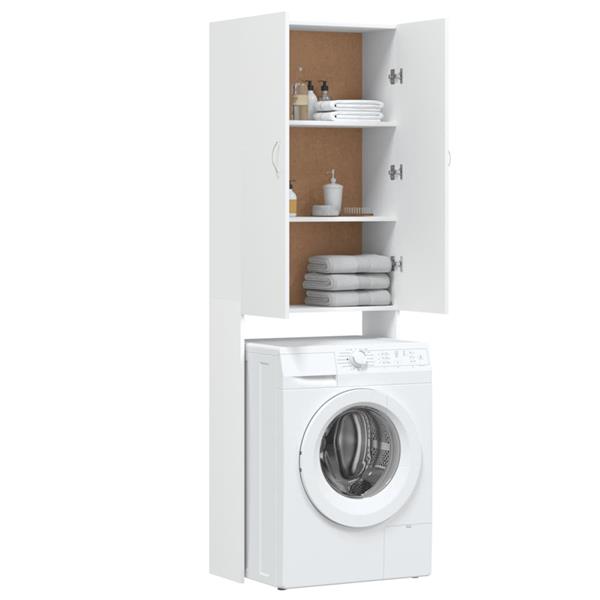 Grote foto vidaxl wasmachinekast 64x25 5x190 cm wit witgoed en apparatuur wasmachines