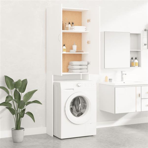 Grote foto vidaxl wasmachinekast 64x25 5x190 cm wit witgoed en apparatuur wasmachines