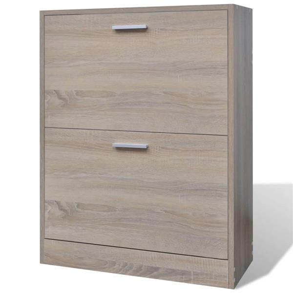 Grote foto vidaxl schoenenkast met 2 vakken eiken look hout huis en inrichting overige