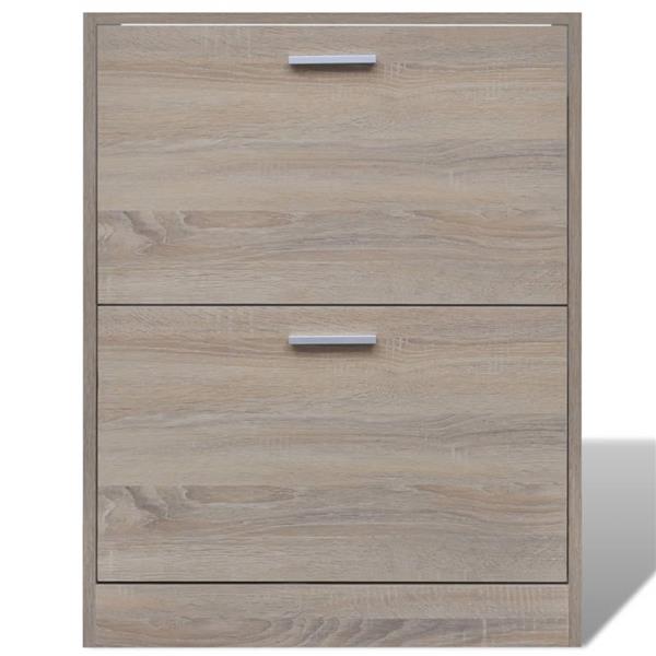 Grote foto vidaxl schoenenkast met 2 vakken eiken look hout huis en inrichting overige