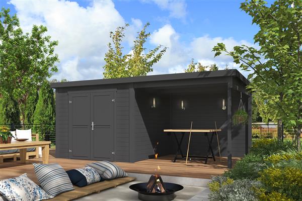 Grote foto blokhut met overkapping lars 500x250 vuren tuin en terras tuinhuisjes en blokhutten