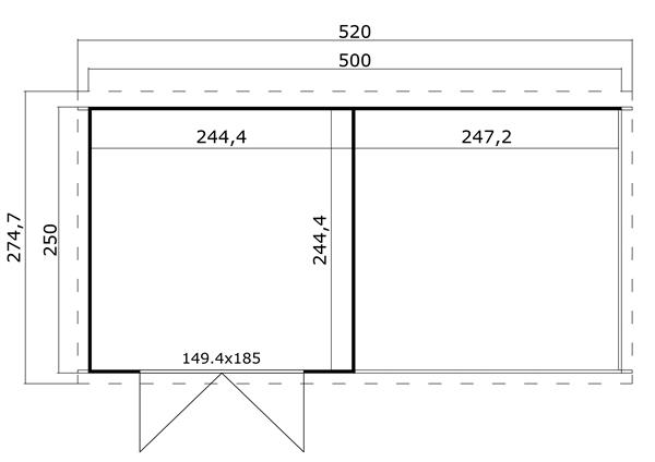 Grote foto blokhut met overkapping lars 500x250 vuren tuin en terras tuinhuisjes en blokhutten