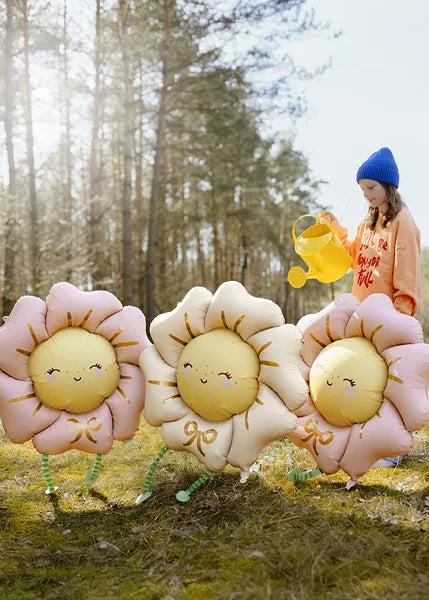 Grote foto folieballon bloem 104x104 cm lichtbeige verzamelen overige verzamelingen