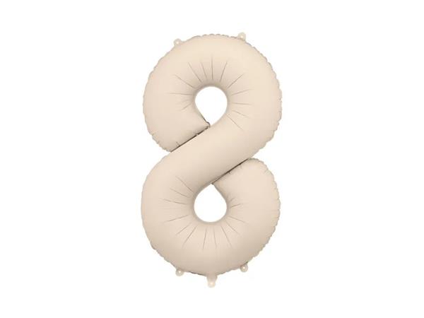 Grote foto foil balloon number 8 86cm light warm grey verzamelen overige verzamelingen