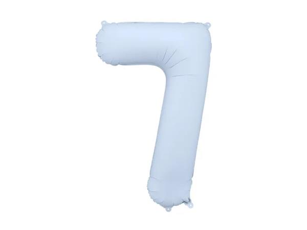 Grote foto foil balloon number 7 86cm misty blue verzamelen overige verzamelingen