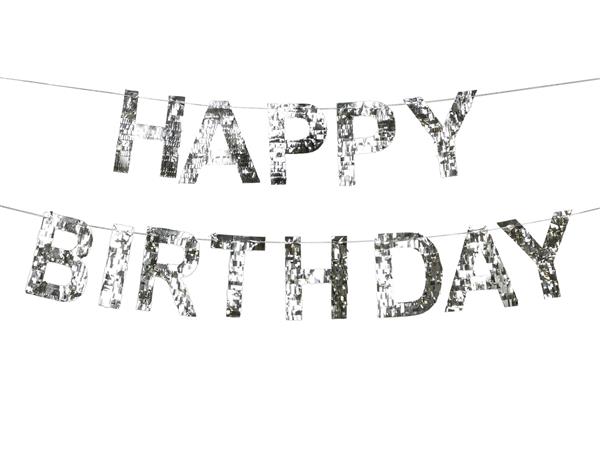 Grote foto happy birthday banner 2.2m silver verzamelen overige verzamelingen