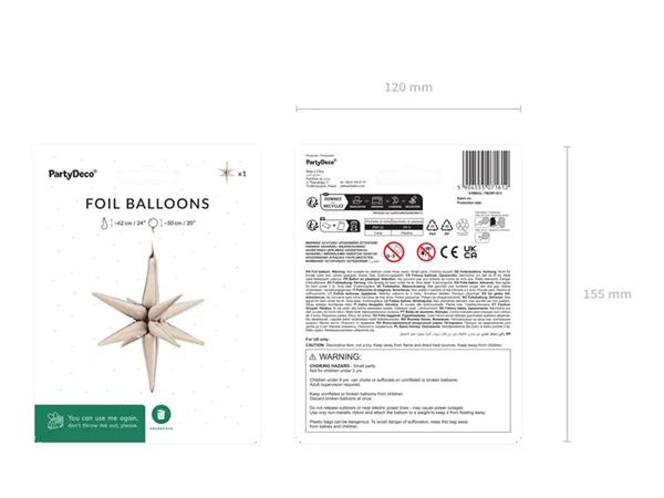Grote foto folieballon 3d ster 50cm beige verzamelen overige verzamelingen