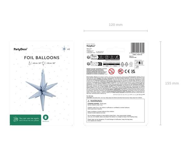 Grote foto folieballon ster 3d 50cm misty blauw verzamelen overige verzamelingen