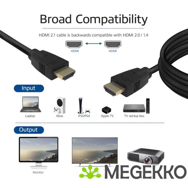 Grote foto act 2 meter hdmi 8k ultra high speed kabel v2.1 hdmi a male hdmi a male computers en software overige computers en software