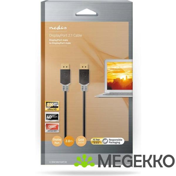 Grote foto nedis displayport kabel male male 8k 60hz 2 m computers en software overige computers en software