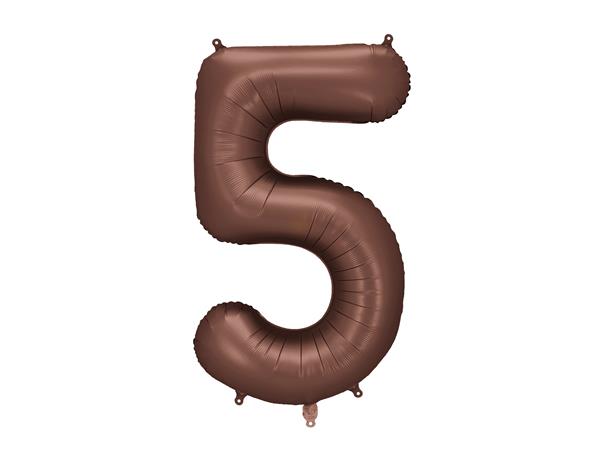 Grote foto foil balloon number 5 86 cm mocha verzamelen overige verzamelingen
