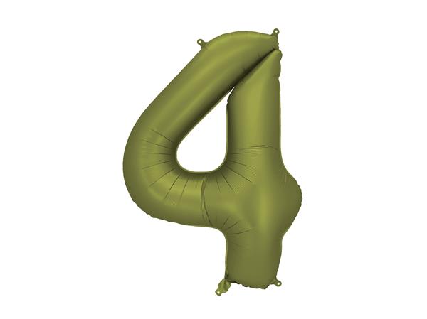 Grote foto foil balloon number 4 86cm olive verzamelen overige verzamelingen