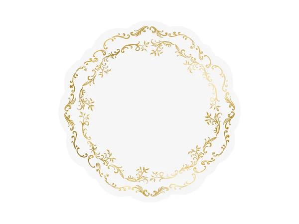 Grote foto tafelkleedjes gouden ornament diameter 35.5 cm wit verzamelen overige verzamelingen