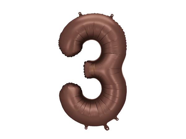 Grote foto foil balloon number 3 86 cm mocha verzamelen overige verzamelingen