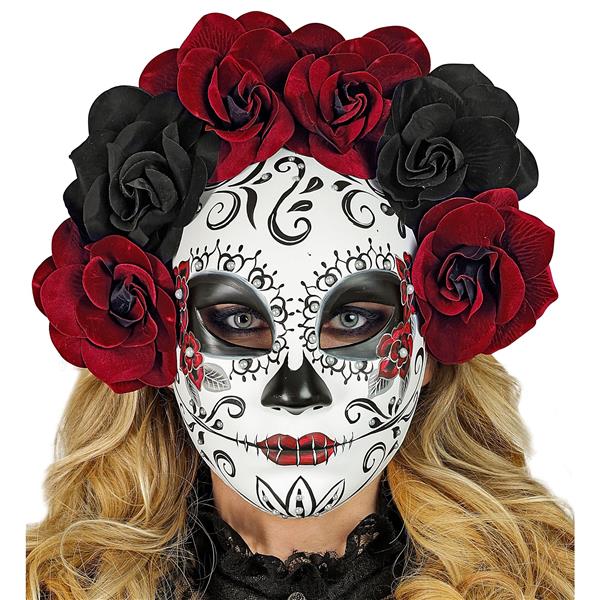 Grote foto masker dag van de doden met donker rode rozen verzamelen overige verzamelingen