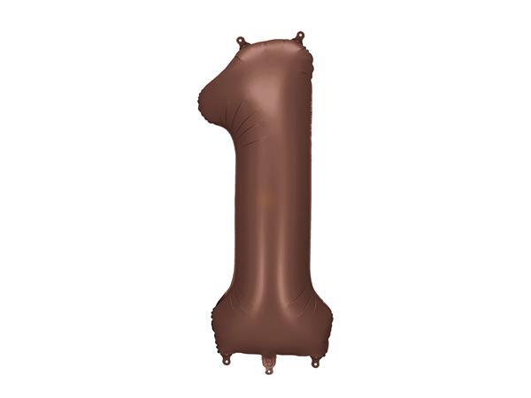 Grote foto foil balloon number 1 86 cm mocha verzamelen overige verzamelingen