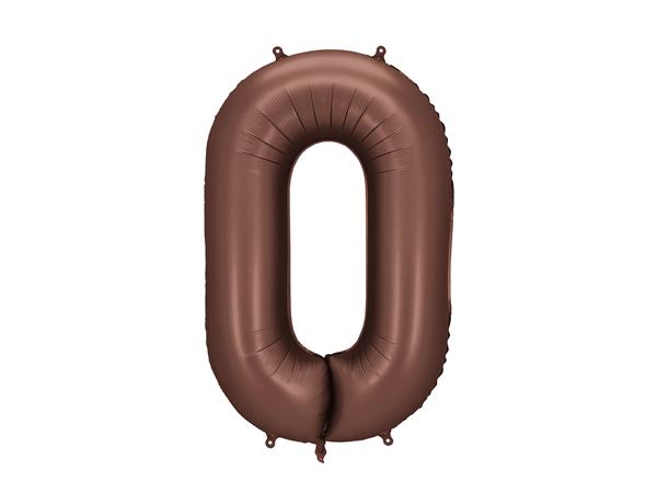 Grote foto foil balloon number 0 86 cm mocha verzamelen overige verzamelingen