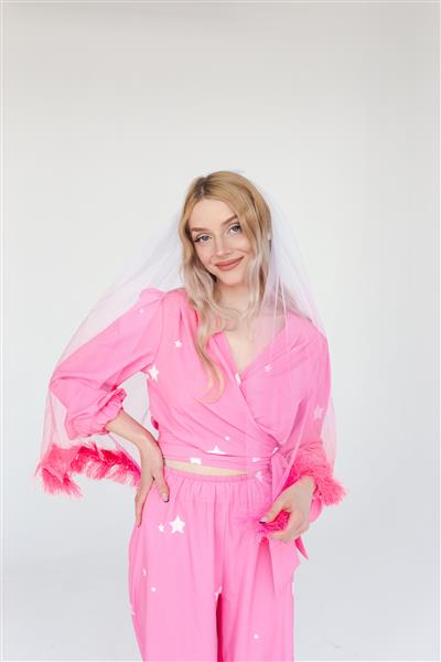 Grote foto sluier met kwastjes roze verzamelen overige verzamelingen
