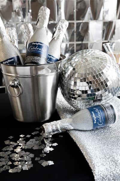 Grote foto champagne confetti cannon silver 20.5cm verzamelen overige verzamelingen