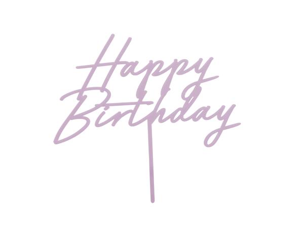 Grote foto acrylic cake topper happy birthday purple 16.5 cm verzamelen overige verzamelingen