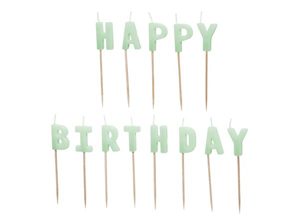 Grote foto birthday candles happy birthday 2.5 cm light green verzamelen overige verzamelingen