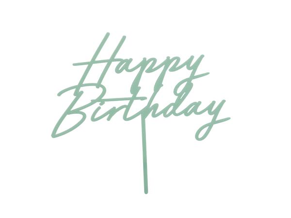 Grote foto acrylic cake topper happy birthday green 16.5 cm verzamelen overige verzamelingen