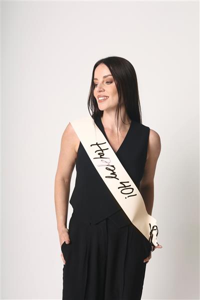 Grote foto happy 40 sash cream 76 cm verzamelen overige verzamelingen
