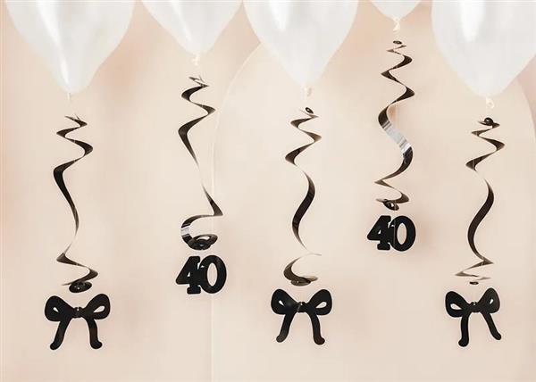 Grote foto birthday swirls for the 40th birthday with bows black 50 cm verzamelen overige verzamelingen