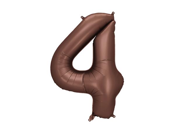 Grote foto foil balloon number 4 86 cm mocha verzamelen overige verzamelingen