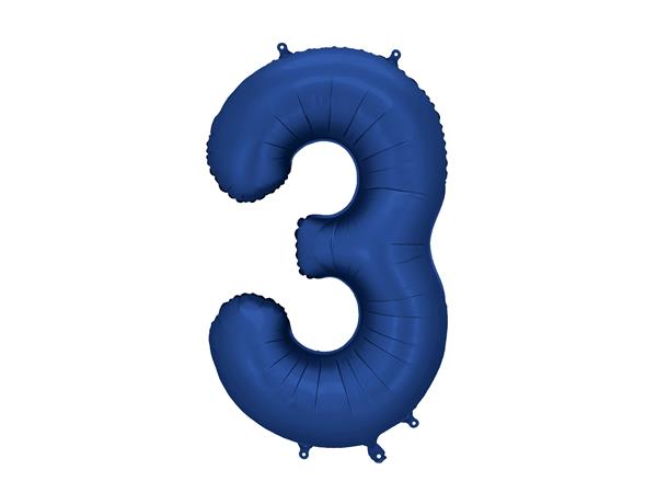 Grote foto foil balloon number 3 86cm navy verzamelen overige verzamelingen